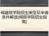 福建商学院招生类型及申请条件解读(闽商学院招生指南)