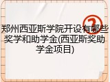 郑州西亚斯学院开设有哪些奖学和助学金(西亚斯奖助学金项目)