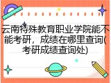 云南特殊教育职业学院能不能考研，成绩在哪里查询(考研成绩查询处)