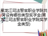 黑龙江司法警官职业学院共开设有哪些类型奖学金(黑龙江司法警官职业学院奖学金类型)
