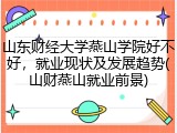 山东财经大学燕山学院好不好，就业现状及发展趋势(山财燕山就业前景)
