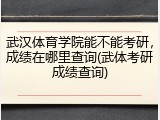 武汉体育学院能不能考研，成绩在哪里查询(武体考研成绩查询)