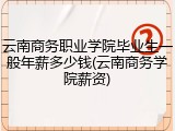 云南商务职业学院毕业生一般年薪多少钱(云南商务学院薪资)