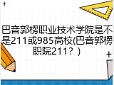 巴音郭楞职业技术学院是不是211或985高校(巴音郭楞职院211？)