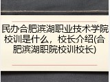 民办合肥滨湖职业技术学院校训是什么，校长介绍(合肥滨湖职院校训校长)