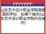山东艺术设计职业学院是哪里的学校，在哪个城市(山东艺术设计职业学院所在城市)