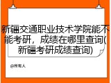 新疆交通职业技术学院能不能考研，成绩在哪里查询(新疆考研成绩查询)