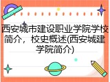 西安城市建设职业学院学校简介，校史概述(西安城建学院简介)