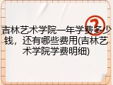 吉林艺术学院一年学费多少钱，还有哪些费用(吉林艺术学院学费明细)