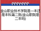 金山职业技术学院是一本还是本科第二批(金山职院是二本吗)