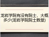 龙岩学院有没有院士，大概多少(龙岩学院院士数量)