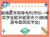 曲靖医学高等专科学校一年奖学金最多能拿多少(曲靖医专最高奖学金)