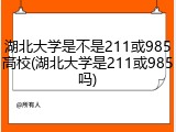 湖北大学是不是211或985高校(湖北大学是211或985吗)