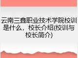 云南三鑫职业技术学院校训是什么，校长介绍(校训与校长简介)