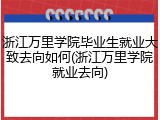 浙江万里学院毕业生就业大致去向如何(浙江万里学院就业去向)