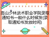 嵩山少林武术职业学院录取通知书一般什么时候发(录取通知书发放时间)