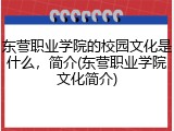 东营职业学院的校园文化是什么，简介(东营职业学院文化简介)