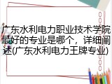 广东水利电力职业技术学院最好的专业是哪个，详细阐述(广东水利电力王牌专业)