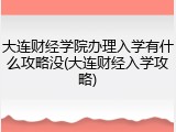 大连财经学院办理入学有什么攻略没(大连财经入学攻略)
