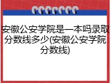 安徽公安学院是一本吗录取分数线多少(安徽公安学院分数线)