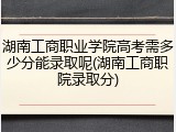 湖南工商职业学院高考需多少分能录取呢(湖南工商职院录取分)