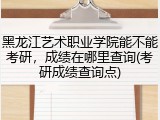黑龙江艺术职业学院能不能考研，成绩在哪里查询(考研成绩查询点)