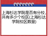 上海杉达学院是否有分校，共有多少个校区(上海杉达学院校区数量)