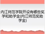 内江师范学院开设有哪些奖学和助学金(内江师范奖助学金)