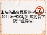山东药品食品职业学院毕业如何调档案呢(山东药食学院毕业调档)