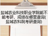 盐城农业科技职业学院能不能考研，成绩在哪里查询(盐城农科院考研查询)