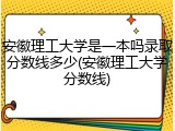 安徽理工大学是一本吗录取分数线多少(安徽理工大学分数线)