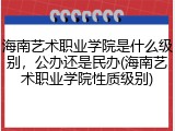 海南艺术职业学院是什么级别，公办还是民办(海南艺术职业学院性质级别)