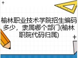 榆林职业技术学院招生编码多少，隶属哪个部门(榆林职院代码归属)