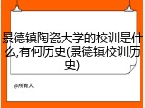 景德镇陶瓷大学的校训是什么,有何历史(景德镇校训历史)