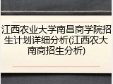江西农业大学南昌商学院招生计划详细分析(江西农大南商招生分析)