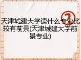 天津城建大学读什么专业比较有前景(天津城建大学前景专业)