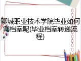 聊城职业技术学院毕业如何调档案呢(毕业档案转递流程)