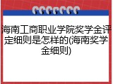 海南工商职业学院奖学金评定细则是怎样的(海南奖学金细则)