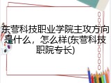 东营科技职业学院主攻方向是什么，怎么样(东营科技职院专长)