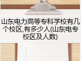 山东电力高等专科学校有几个校区,有多少人(山东电专校区及人数)