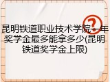 昆明铁道职业技术学院一年奖学金最多能拿多少(昆明铁道奖学金上限)