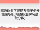 昭通职业学院高考需多少分能录取呢(昭通职业学院录取分数)