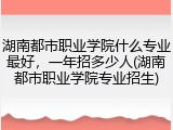 湖南都市职业学院什么专业最好，一年招多少人(湖南都市职业学院专业招生)