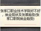 张家口职业技术学院好不好，就业现状及发展趋势(张家口职院就业趋势)