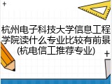杭州电子科技大学信息工程学院读什么专业比较有前景(杭电信工推荐专业)
