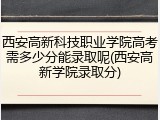 西安高新科技职业学院高考需多少分能录取呢(西安高新学院录取分)