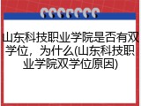 山东科技职业学院是否有双学位，为什么(山东科技职业学院双学位原因)