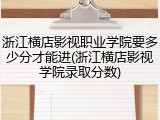 浙江横店影视职业学院要多少分才能进(浙江横店影视学院录取分数)
