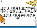 辽宁现代服务职业技术学院师资力量怎么样，名气如何(辽宁现代服务学院师资名气)