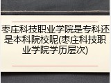 枣庄科技职业学院是专科还是本科院校呢(枣庄科技职业学院学历层次)